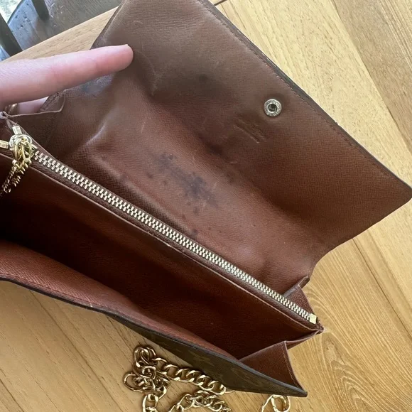 LV wallet converted to crossbody